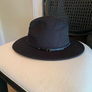 Black Wide Brim Fedora Hat